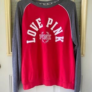 Red and Grey Sweatshirt Crewneck